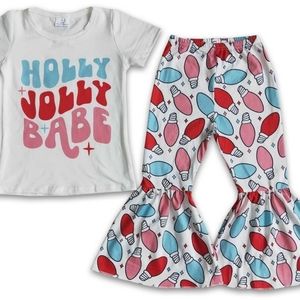 Girls holly jolly babe outfit
